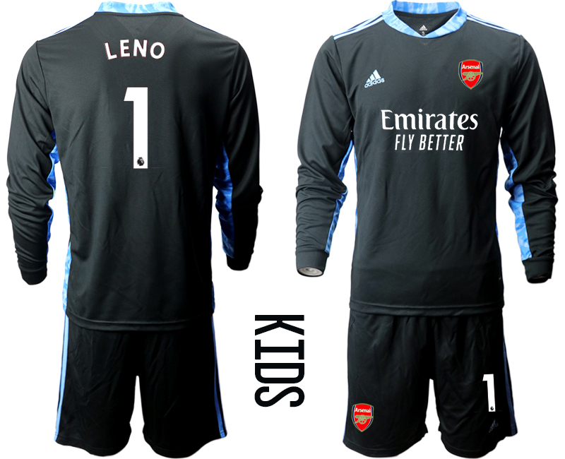 Youth 2020-2021 club Arsenal black long sleeved Goalkeeper #1 Soccer Jerseys2->arsenal jersey->Soccer Club Jersey